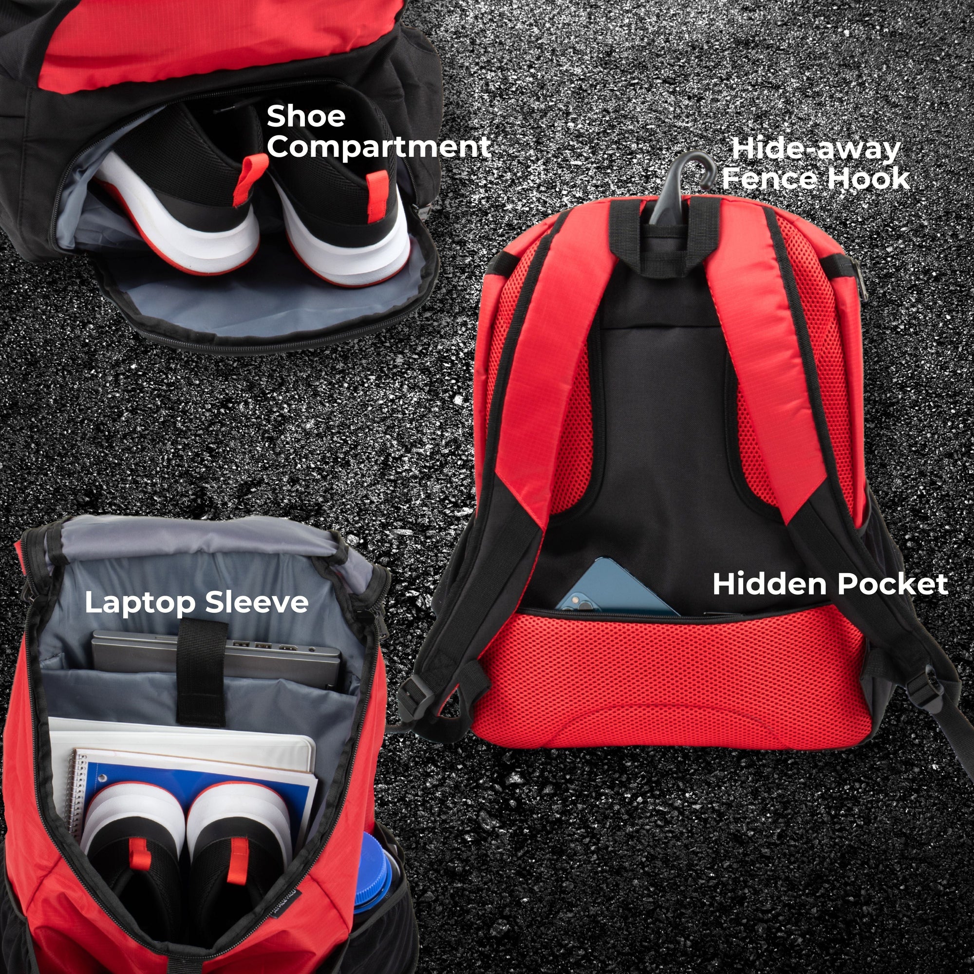 Athletico Streetball Basketball Backpack Black