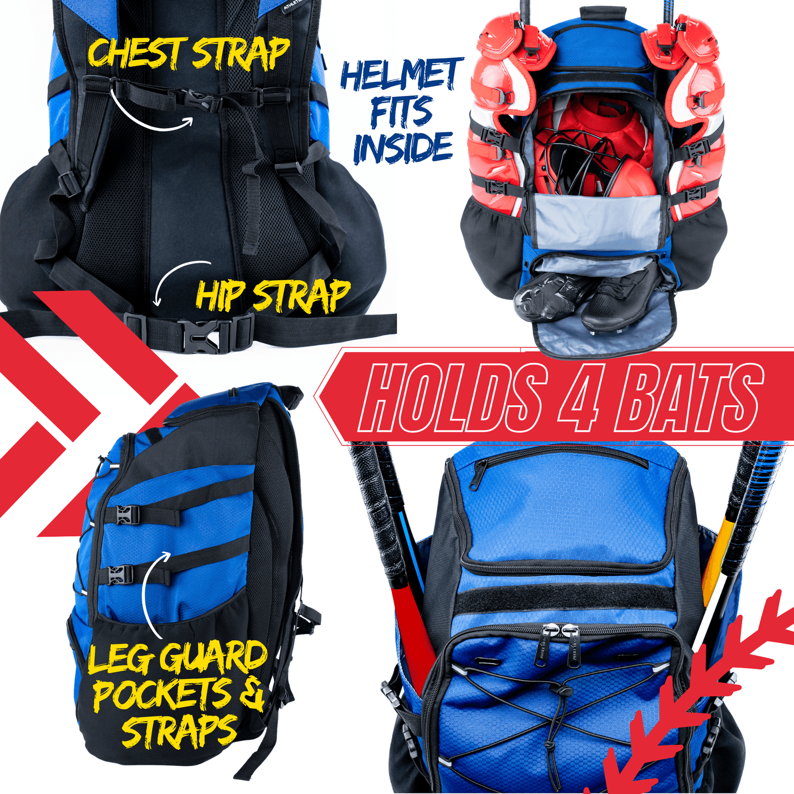 Athletico Dominator Baseball Catcher Backpack 