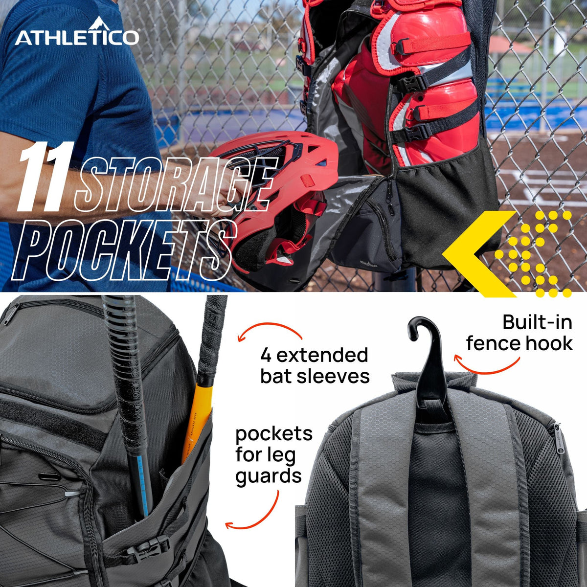 Athletico Dominator Baseball Catcher Backpack 