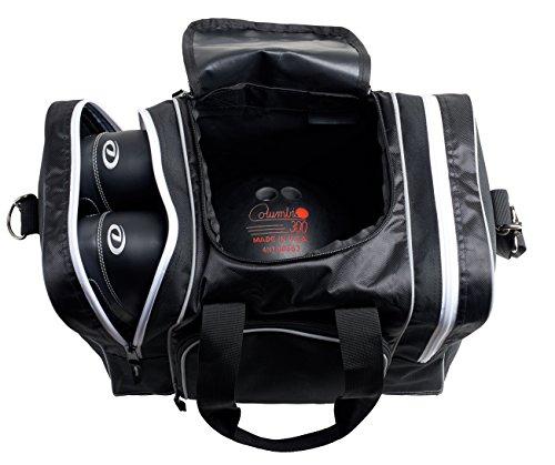 Athletico Bowling Bag for Single Ball - Single Ball Tote Bag with Padded Ball Holder - Fits A Single Pair of Bowling Shoes Up to Mens Size 14 (Black)