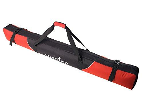 Athletico Rolling Double Ski Bag - Padded Ski Bag with Wheels for Air Trave (Black 190cm)