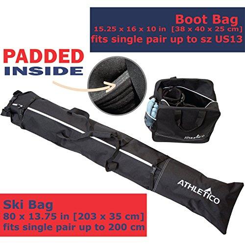 Athletico Padded Two-Piece Ski and Boot Bag Combo - Athletico