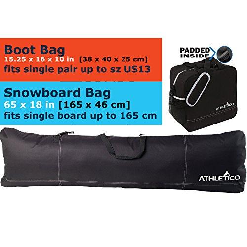 Athletico Padded Two-Piece Snowboard and Boot Bag Combo - Athletico