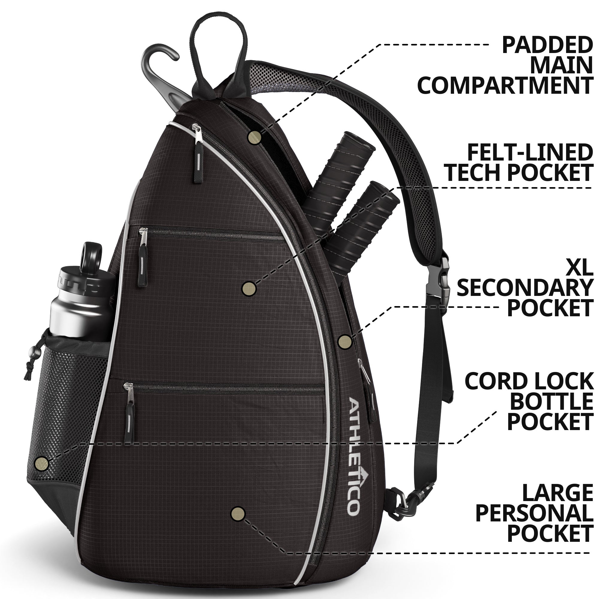 Athletico Pickleball Sling Bag display picture 3