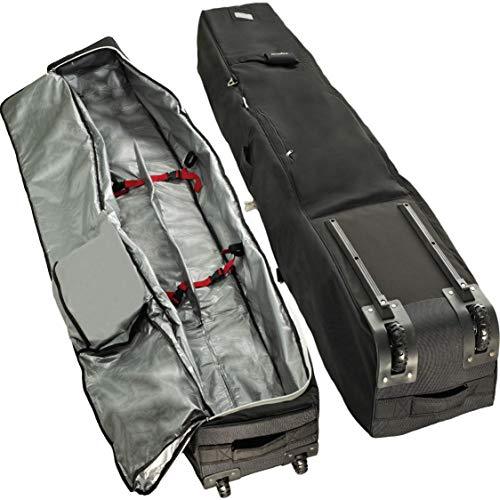 k2 deluxe double 2 pair ski bag Athletico Rolling Double Ski Bag Black / 175.0 Centimeters