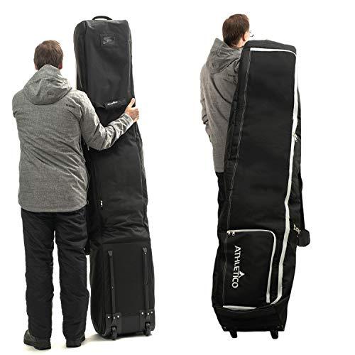 Athletico Rolling Double Ski Bag Black / 175.0 Centimeters