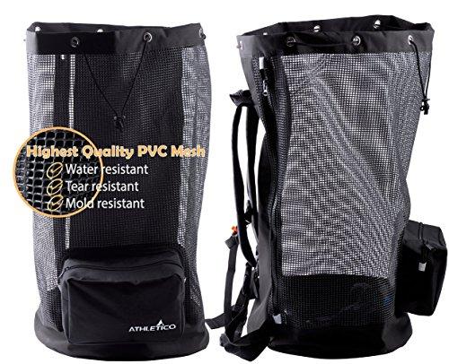 Athletico Scuba Diving Bag - XL Mesh Travel Backpack for Scuba Diving and Snorkeling Gear & Equipment - Dry Bag Holds Mask, Fins, Scuba