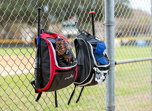 Athletico Baseball Bat Bag - Backpack for Baseball T-Ball & Softball Equipment & Gear for Youth and Adults | Holds Bat Helmet Glove & Shoe