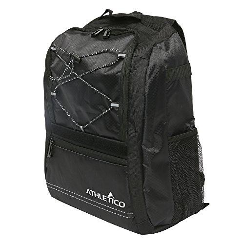 Athletico Youth Baseball Bat Bag Backpack - Holds Bats, Helmet, Glove, Gear, With Fence Hook, Black