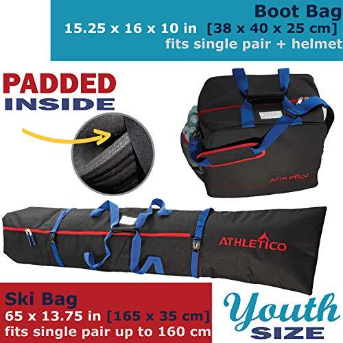 Athletico Youth Padded Ski Bag Combo Black